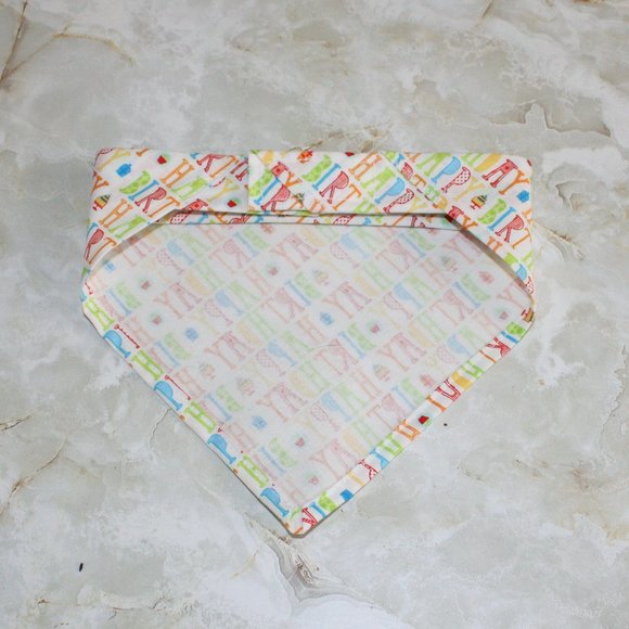 Hand Crafted Cat Hand Crafted Happy Birthday Cat Bandana Velcro